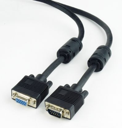  Зображення Кабель монитора 1,8м VGA Gembird (CC-PPVGAX-6B) Удленитель с 2-мя феррит 