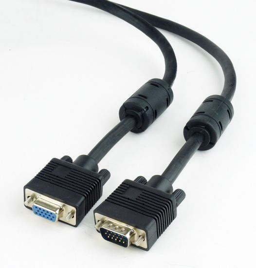  Зображення Кабель монитора 1,8м VGA Gembird (CC-PPVGAX-6B) Удленитель с 2-мя феррит 