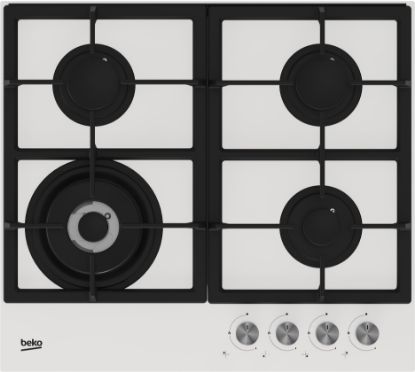  Зображення Варильна поверхня Beko газова, 60см, чавун, білий 