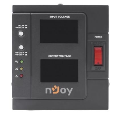  Зображення Стабілізатор NJOY Akin 2000 (PWAV-20002AK-AZ01B) AVR, 2 розетки 