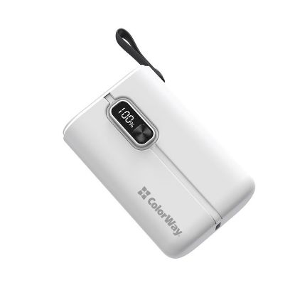  Зображення Внешний аккумулятор (Power Bank) Colorway 10000mAh Full power (USB QC3.0 + USB-C PD 22.5W) White 