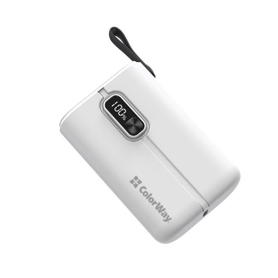  Зображення Внешний аккумулятор (Power Bank) Colorway 10000mAh Full power (USB QC3.0 + USB-C PD 22.5W) White 