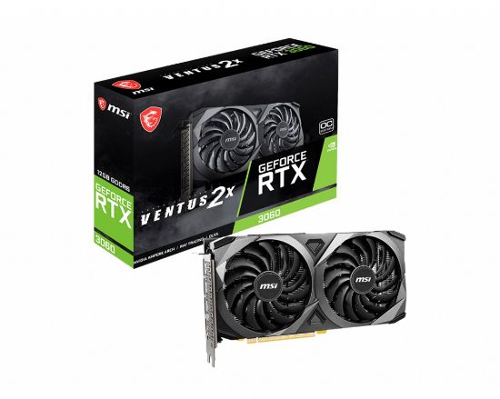  Зображення Відеокарта GeForce RTX 3060  12GB GDDR6   MSI Ventus 2X 12G OC  (192-bit, PCI-E 4.0, DisplayPort 1.4 *3, HDMI, 235 x 124 x 42мм)) 