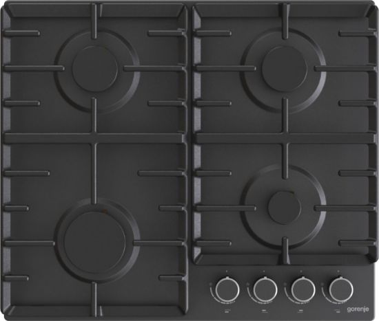  Зображення Варильна поверхня Gorenje газова, 60см, чавун, чорний 
