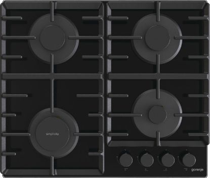  Зображення Варильна поверхня Gorenje газова на склі, 60см, чавун, чорний 