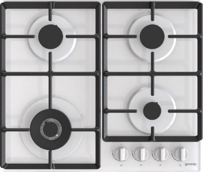  Зображення Варильна поверхня Gorenje газова на склі, 60см, чавун, білий 