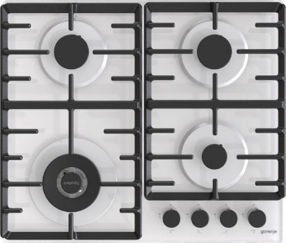  Зображення Варильна поверхня Gorenje газова на склі, 60см, чавун, білий 
