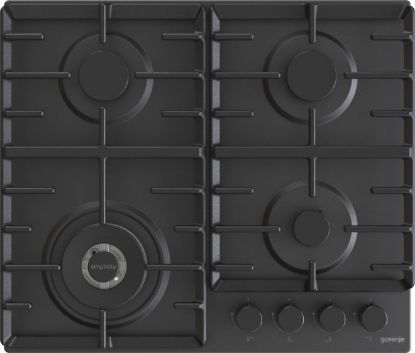  Зображення Варильна поверхня Gorenje газова, 60см, чавун, чорний 
