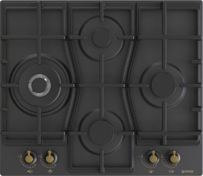  Зображення Варильна поверхня Gorenje газова, 60см, чавун, чорний 
