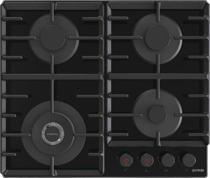  Зображення Варильна поверхня Gorenje газова на склі, 60см, чавун, чорний 