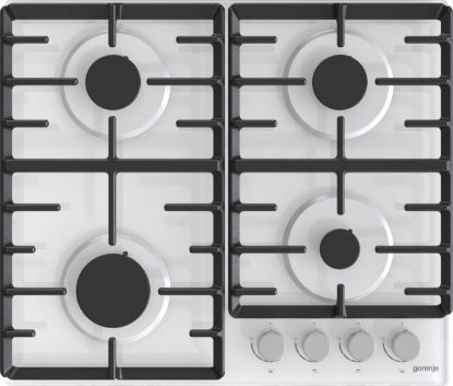  Зображення Варильна поверхня Gorenje газова на склі, 60см, чавун, білий 