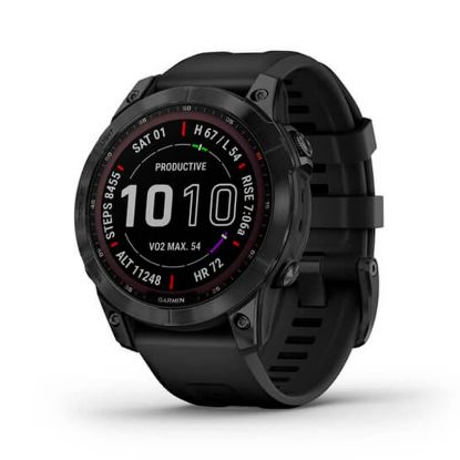  Зображення Смарт-годинник Garmin Fenix 7 Sapphire Solar Black DLC Titanium with Black Band (010-02540-34) 