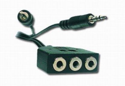  Зображення Кабель мультимедійний подовжувач Jack 3.5mm папа/ 3х3.5mm мама Cablexpert (CC-MIC-1) 