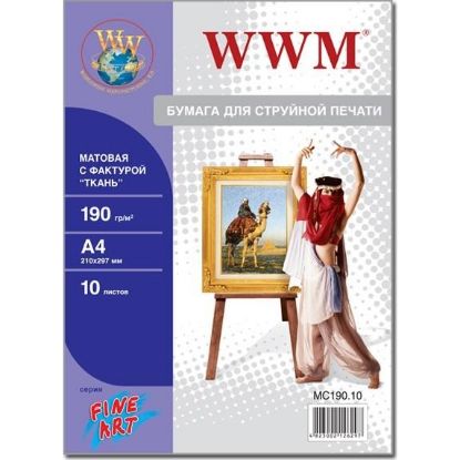  Зображення Папір A4  190г/м?, WWM Fine Art матовий "тканина", 10арк.) 