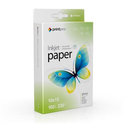  Зображення Папір 10x15 см  230г/м?, PrintPro глянцевий,  PG230-100 (PGE2301004R) 100 арк) 