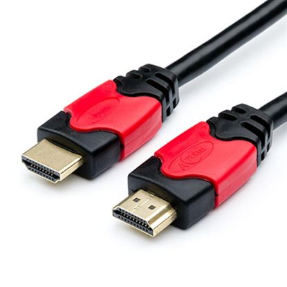  Зображення Кабель Atcom (14950) HDMI-HDMI, 15м Red/Gold connector 2 ferrite core polybag 