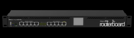  Зображення Маршрутизатор MikroTik RB2011UiAS-RM (1xSFP cage, 5xGLAN, 5xLAN, PoE in/1*out, CPU 600Mhz, 128MB RAM, micro USB port, LCD panel, RouterOS L5, 1U rackmount case)) 