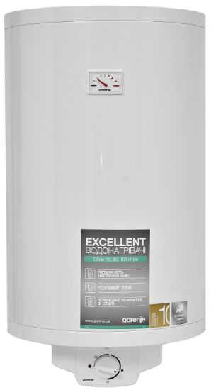  Зображення Водонагрівач електр. Gorenje круглий GBF, 80л, 2кВт, сухий тен, мех. кер-ння, C, білий 