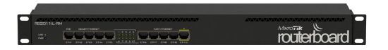  Зображення Маршрутизатор MikroTik RB2011iL-RM (5xGLAN, 5xLAN, PoE in/1*out, CPU 600Mhz, 64MB RAM, RouterOS L5, 1U rackmount case)) 
