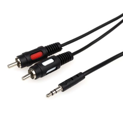  Зображення Аудіо-кабель 3,5mm/2xRCA (M) (пальчик-два тюльпана) Atcom (10707), 1.8m Black 