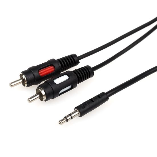  Зображення Аудіо-кабель 3,5mm/2xRCA (M) (пальчик-два тюльпана) Atcom (10707), 1.8m Black 