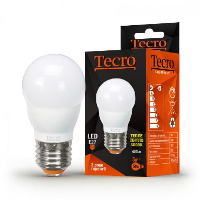  Зображення Лампа LED Tecro T-G45-5W-3K-E27 5W 3000K E27 