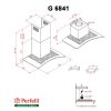  Зображення Витяжка PERFELLI G 6841 W, Т-подібна купольна зі склом 