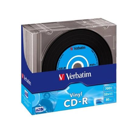  Зображення Диск CD-R 700MB  52x   10pcs  Verbatim AZO Data Vinyl Slim Case ) 