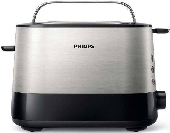  Зображення Тостер  Philips Viva Collection, 1050Вт, пластик+ метал, чорний+нерж 