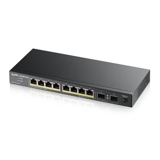  Зображення Комутатор ZYXEL GS1100-10HP (8xGE POE, 2xSFP, POE 130W)) 