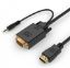  Зображення Адаптер HDMI to VGA и стерео-аудио Cablexpert (A-HDMI-VGA-03-6) 