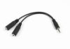  Зображення Аудіо-кабель Cablexpert Jack 3.5mm M to 2 x Jack 3.5mm F 0.1m (CCA-415-0.1M) 