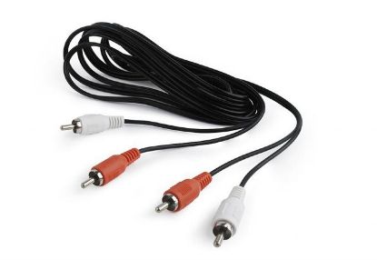  Зображення Аудіо-кабель 2xRCA/2xRCA (2 тюльпана - 2 тюльпана (M/M)) Cablexpert (CCA-2R2R-6), 1.8m Black 