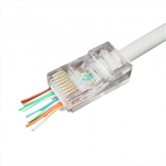  Зображення Конектор Cablexpert RJ45 (8P8C) Cat.5e 10шт/уп модульна вилка позолочені контакти 