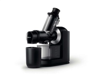  Зображення Соковижималка Philips Viva Collection шнекова, 150Вт, чаша-1л, жмих-0.75л, жолоб на ціле яблуко , пластик, чорний 