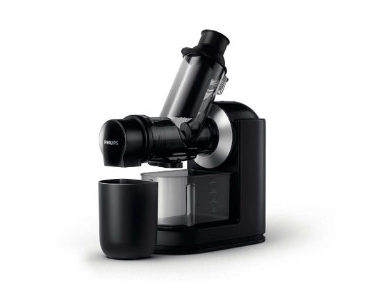  Зображення Соковижималка Philips Viva Collection шнекова, 150Вт, чаша-1л, жмих-0.75л, жолоб на ціле яблуко , пластик, чорний 