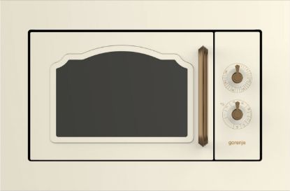  Зображення Мікрохвильова піч Gorenje вбудовувана Retro, 23л, міх. управл., 800Вт, гриль, бежевий 