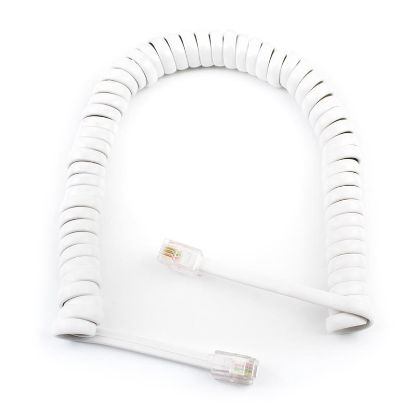  Зображення Телефонний кабель(спираль) к трубке 4P4C, 2 м белый 