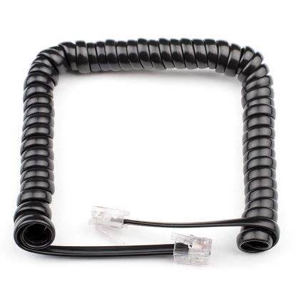 Зображення Телефонний кабель(спираль) к трубке 4P4C, 2 м чорный 