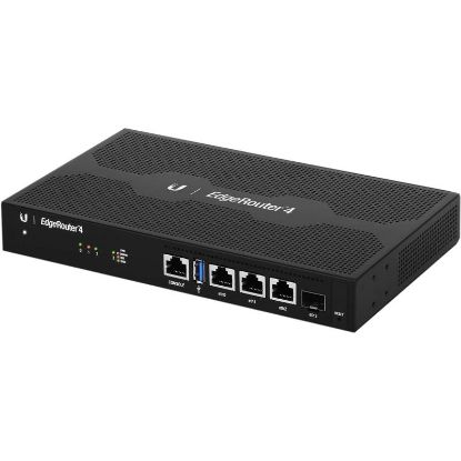  Зображення Маршрутизатор Ubiquiti EdgeRouter 4 (ER-4), 1xSFP cage, 3xGLAN, 1хRJ45 Management Port, CPU (4-cores) 1 GHz per core, 1GB RAM, 4GB eMMC NAND Flash, USB port, EdgeOS, 1U rackmount case) 