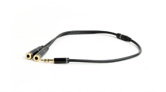  Зображення Кабель audio Cablexpert CCA-415M-0.1M 3.5мм M/F 2х3.5мм, перехідник, 10cм) 