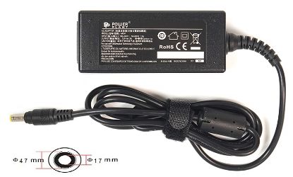  Зображення Блок живлення до ноутбуку PowerPlant ASUS 220V, 36W, 12V 3A (4.7*1.7) (AS36A4717) 