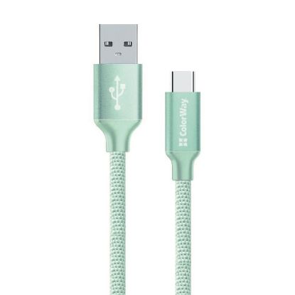  Зображення Кабель 1m USB 2.0 AM/Type-C Colorway (CW-CBUC003-MT) Mint 