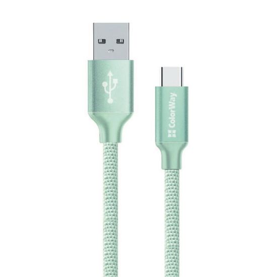  Зображення Кабель 1m USB 2.0 AM/Type-C Colorway (CW-CBUC003-MT) Mint 