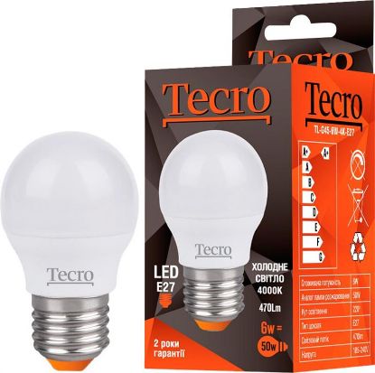  Зображення Лампа світлодіодна Tecro 6W E27 4000K (TL-G45-6W-4K-E27) 