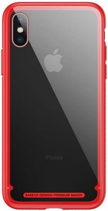  Зображення Чохол-накладка Baseus See-through Glass для Apple iPhone X Red (WIAPIPHX-YS09) 