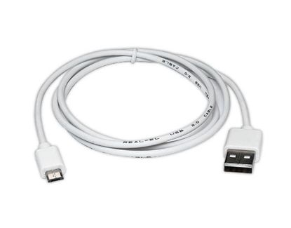  Зображення Дата кабель USB 2.0 AM to Micro 5P 0.6m Pro white REAL-EL (EL123500022) 