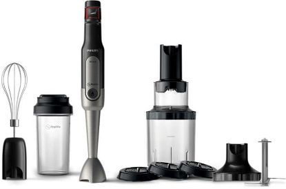  Зображення Блендер PHILIPS заглибний Viva Collection, 800Вт, 4в1, чаша-1000мл, чопер, спіралайзер, чорно-срібний 