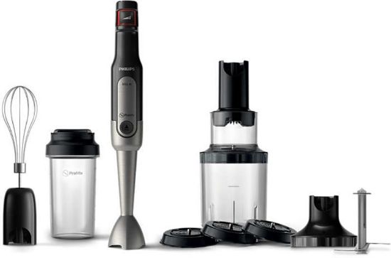  Зображення Блендер PHILIPS заглибний Viva Collection, 800Вт, 4в1, чаша-1000мл, чопер, спіралайзер, чорно-срібний 