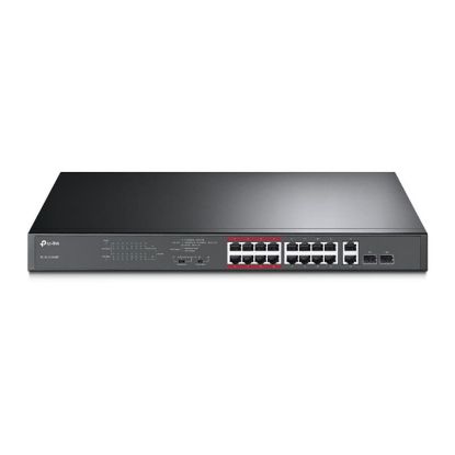  Зображення Комутатор TP-LINK TL-SL1218MP 16x1FE/PoE+ 192W 2xGE 2xcomboGE/SFP 19" 1U 